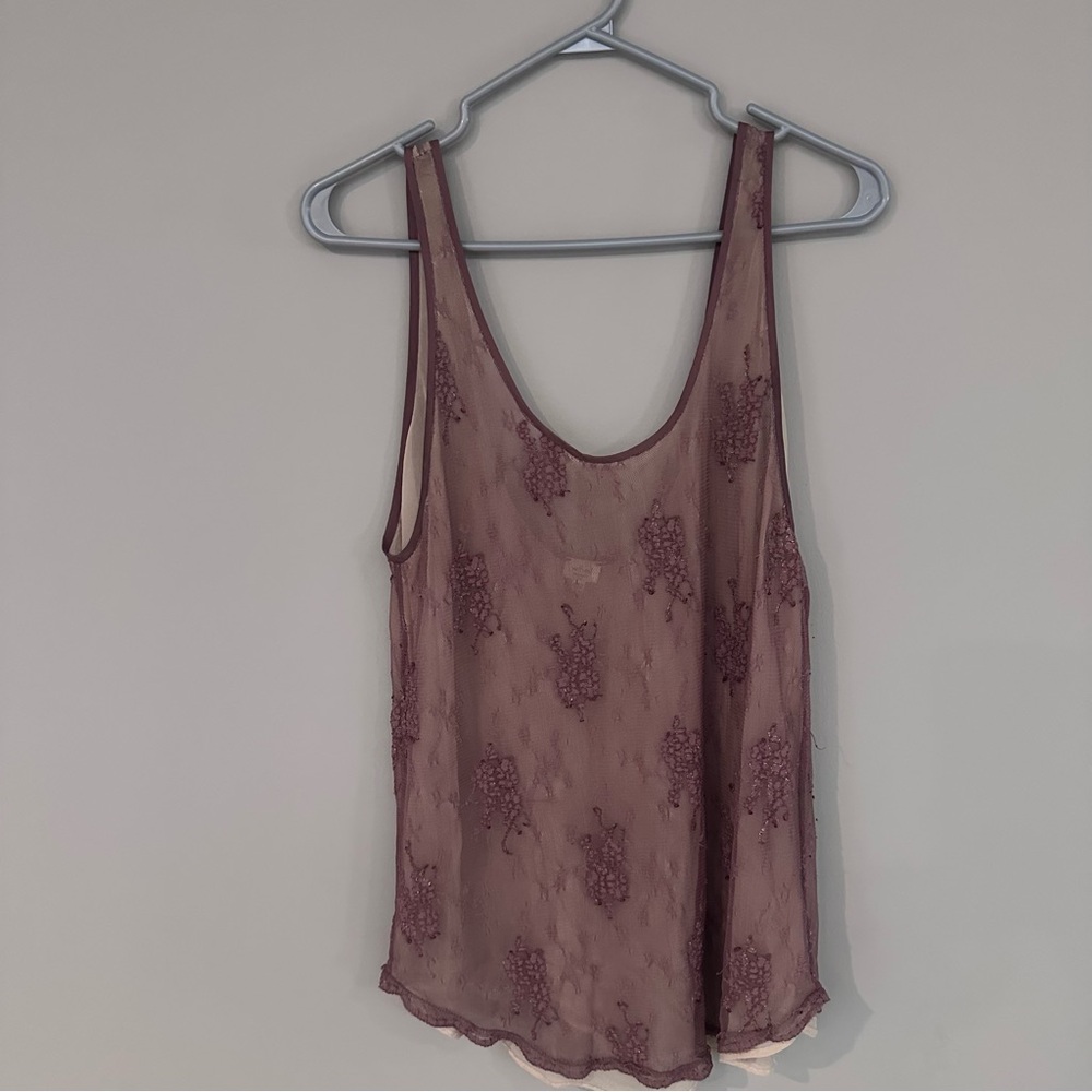 Wilfred Lace Tank Top - Mauve Size Medium